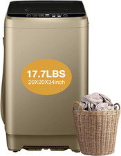 Full Automatic Washing Machine,  17.7 Lbs Apartment Washing Machine with Drain P