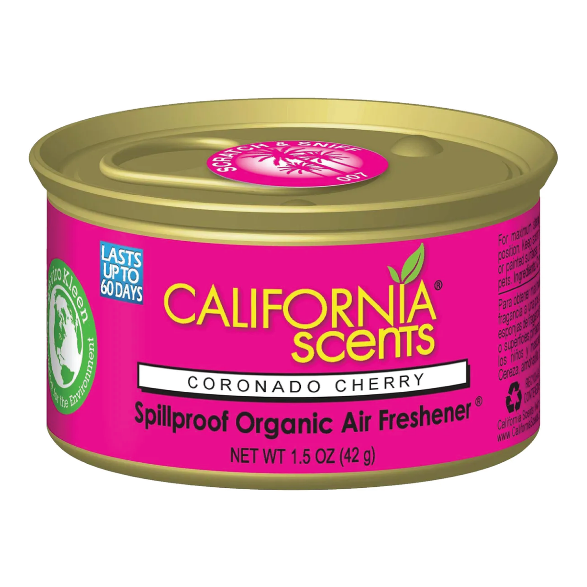 1 Can of California Scents Organic Air Fresheners Spillproof 42g