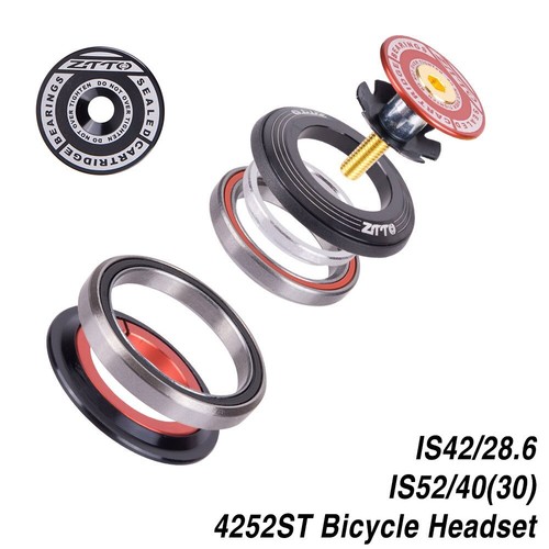 Bicycle Bearing Headset 42mm 52mm 1 1/8"-1 1/2" Tapered Tube Fork to Straight - Picture 14 of 17