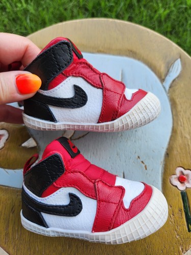 Jordan Retro 1 Mid "Satin Red" Toddler 3C - Picture 5 of 9