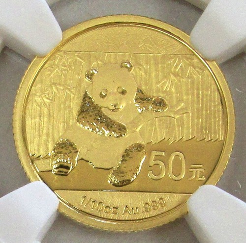 2014 GOLD CHINA 50 YUAN 1/10 OZ PANDA COIN NGC MINT STATE 70 EARLY RELEASES - Picture 2 of 3