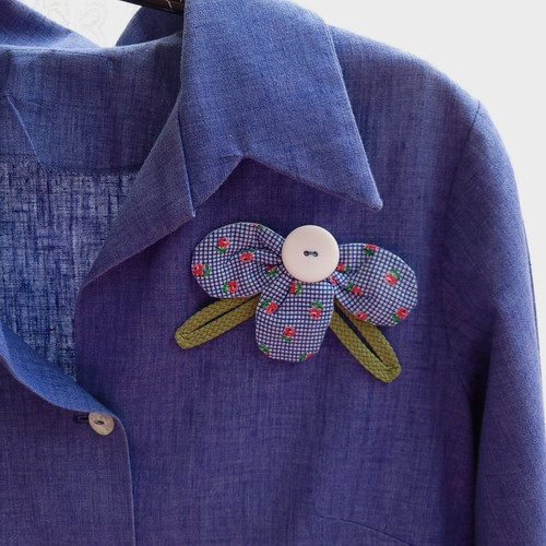 VTG Little House Women's Appliqued Chambray Button Down Shirt Duster Scallop Hem - Picture 2 of 12