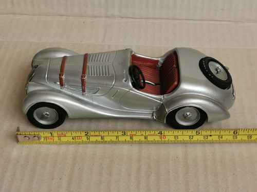 Rare 1/24 FM Franklin Mint 1938 BMW 328 Roadster Cabrio In Silver Pewter Model - Picture 11 of 12