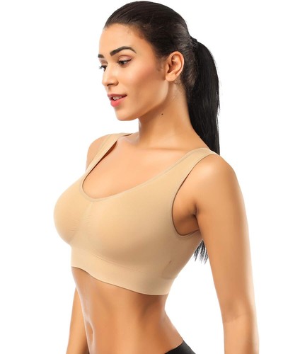 Sports Bras for Women Seamless Comfortable Yoga Bra with Removable Pads XX-Large - Picture 2 of 6