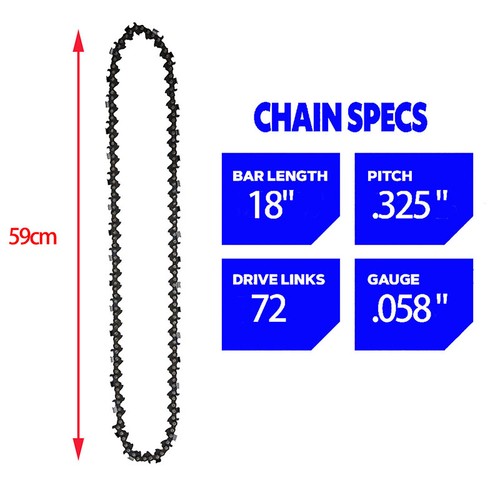 1/2/3/4Stk 18 Zoll 72TG .325" Ersatzkette Kettensäge Kette Sägekette .058" 1,5mm - Bild 6 von 16