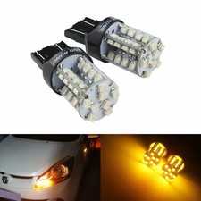 Amber 7440 7443 W21/5W 40 SMD LED Bulbs Sidelight Tail Reverse Daytime Light DRL
