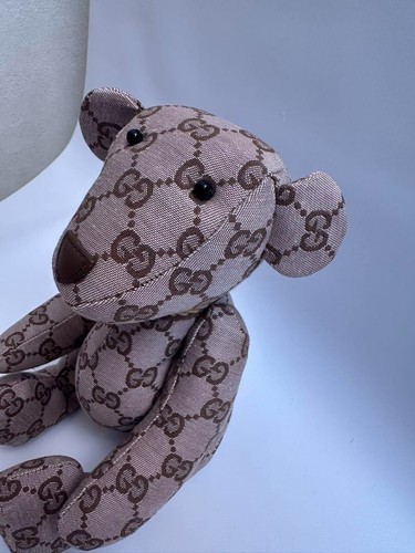 GUCCI GG Monogram Teddy Bear Beige Canvas Plush Doll Collector's Item No Box - Picture 5 of 5