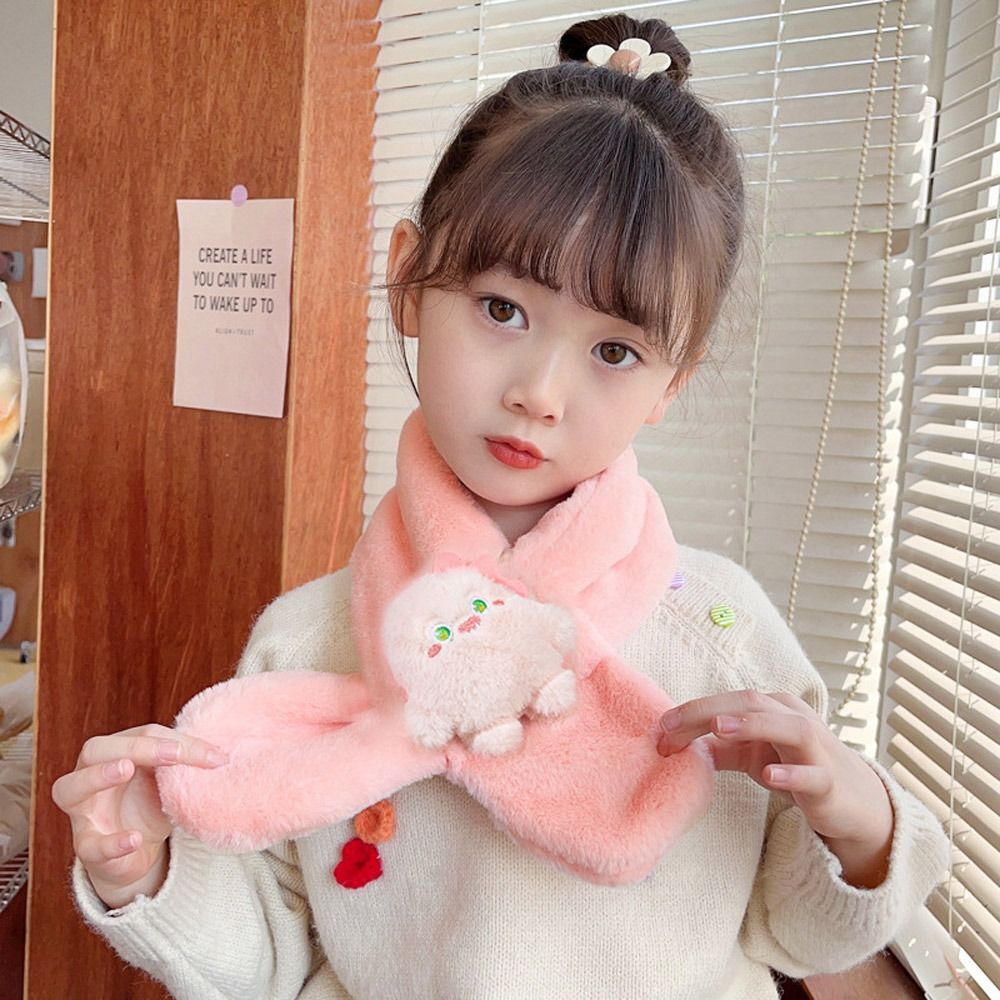 Warmth Cartoon Faux Fur Scarf Plush Children's Scarf Scarves Wraps Boys Girls - Picture 3 of 16