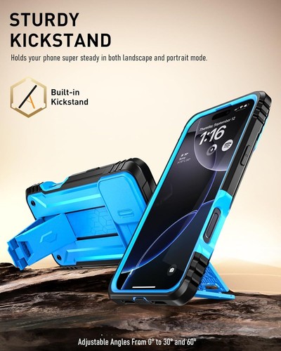 Poetic Kickstand Case For Apple iPhone 16 Pro Built-in-Screen Rugged Cover - Picture 5 of 26