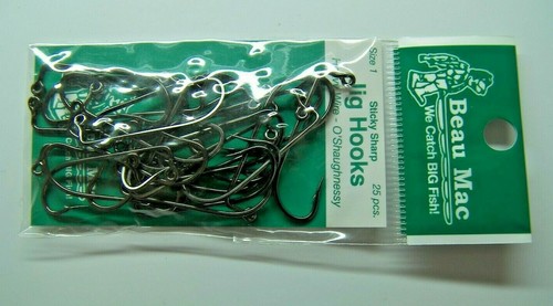 Beau Mac Jig Hooks 90 Degree Back Heavy Wire - O'Shaughnessy 25 Pack #HJSB-1 - Picture 5 of 6