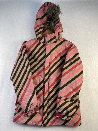 BURTON DRYRIDE Girl's XL (14/16) Sugar & Spice Snowboard Ski Hood Jacket Striped - Picture 8 of 19