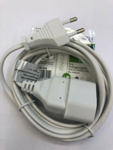 Schwaiger Verlängerungskabel Verlängerung Euro Stecker, 2 m, weiß Stromkabel - Bild 5 von 5