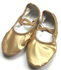 Ballet Flexible Split Sole Foldable Slippers Shoes / Gold / Womens 1.5 / Sz 33