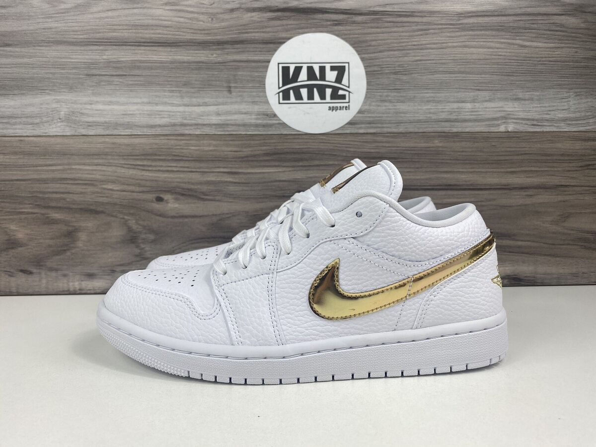 Nike Air Jordan 1 Low SE Women's White 'Metallic Gold Nike Air Jordan 1 Low SE Women's White 'Metallic Gold