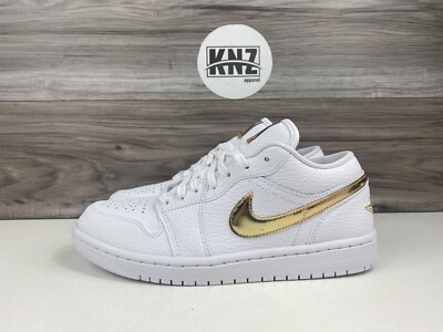 Nike Air Jordan 1 Low SE Women's White 'Metallic Gold