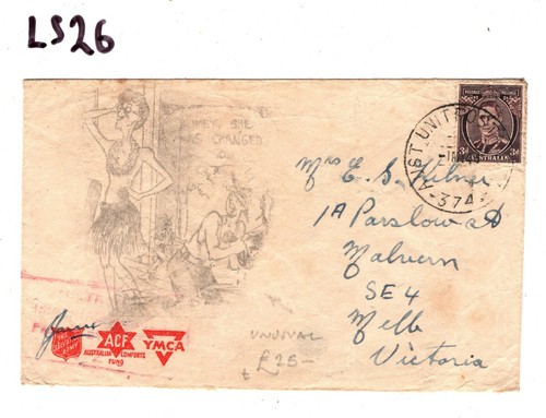 AUSTRALIA WW2 Cover Unusual YMCA ILLUSTRATED Melbourne 1944{samwells-covers}LS26 - Picture 3 of 6