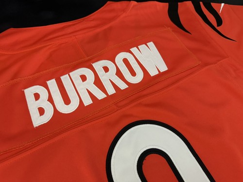 Jersey Joe Burrow #9 Vapor FUSE 2XL Naranja Elite Calidad Cincinnati Bengals - Imagen 8 de 10