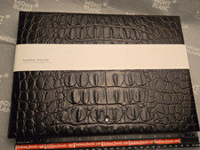 $300 MSRP - Montblanc 128481 Croco Print Brown Guestbook full box set - blank