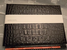 $300 MSRP - Montblanc 128481 Croco Print Brown Guestbook full box set - blank