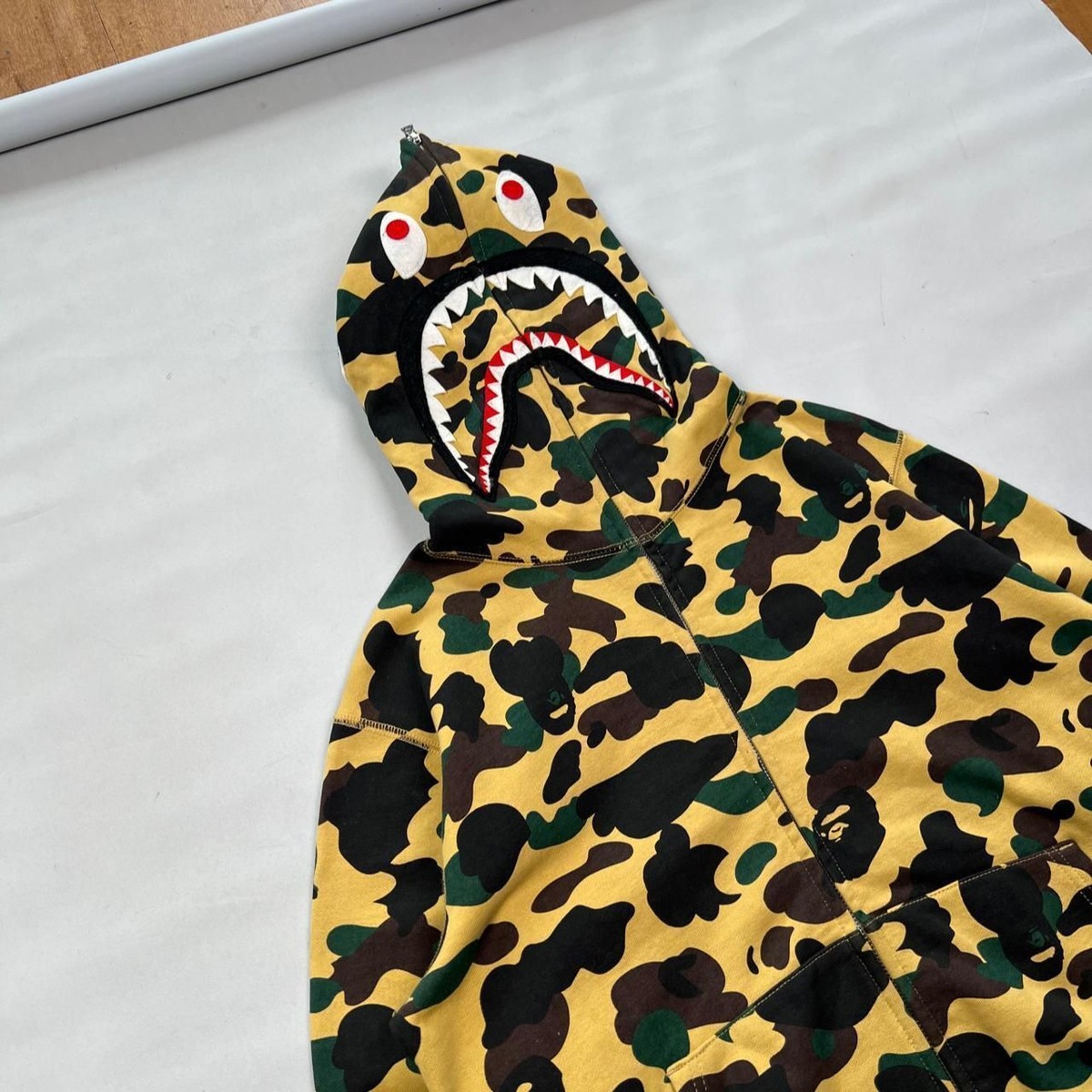 Authentic Vintage Bape Shark 1st Camo Full Zip Hoodie M eBay