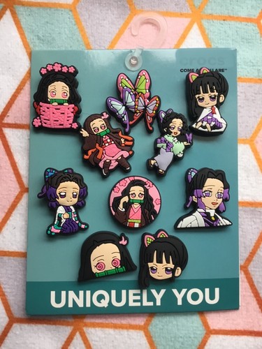 Juego de dijes de zapatos de anime Crocs hecho a mano jibbitz 5-10 piezas Demon Slayer Nezuko - Imagen 37 de 40