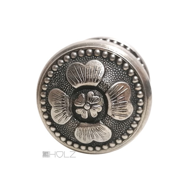 Türknauf Garnitur Vintage silber vernickelt Blüte antik Frankreich 6er Vk Türknauf Garnitur Vintage silber vernickelt Blüte antik Frankreich 6er Vk
