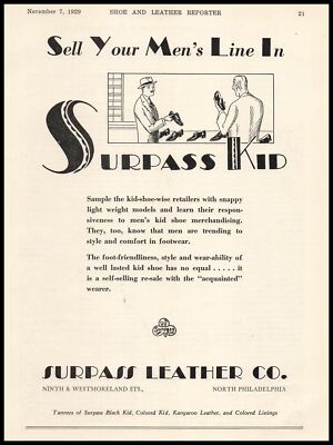 1929 Surpass Leather Philadelphia Sell Your Men's Line In Surpass Kid ...