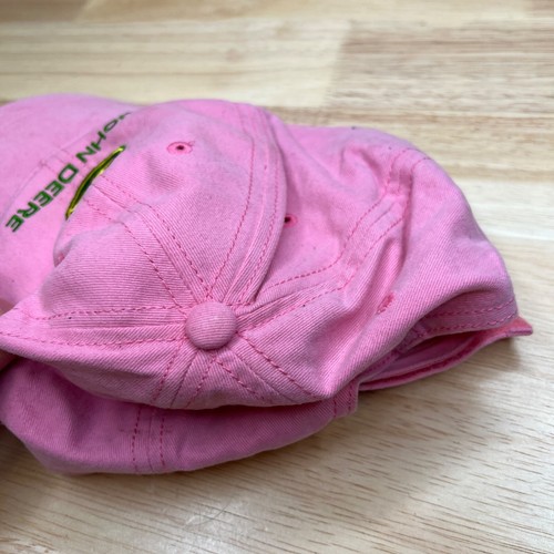 John Deere Strapback Hat Girls Adjustable Pink Baseball Cap Logo Tractor Youth - Picture 7 of 12