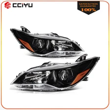 Headlights Assembly For 2015-2017 Toyota Camry Left+Right  Black w/Projector