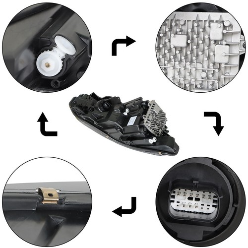 Labwork Left Headlight For Jeep Cherokee 2019-2022 LED Black Housing 68275944AH - Picture 14 of 16