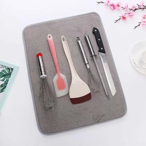 38 X 50cm Anti Slip Absorbent Dish Drying Mat Kitchen Sink Drainer Placemats - Picture 16 of 25