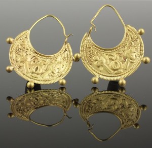Beautiful Pair Of Ancient Byzantine Earrings Circa 9th Century Ad Image Is Loading Beautiful Pair Of Ancient Byzantine Earrings Circa 9th
