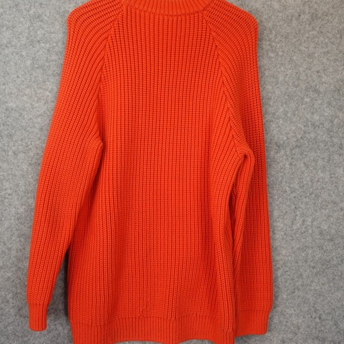 Aran Fisherman Pullover COS Damen M Burnt Orange Retro Zopfmuster Raglan Crew - Bild 2 von 16
