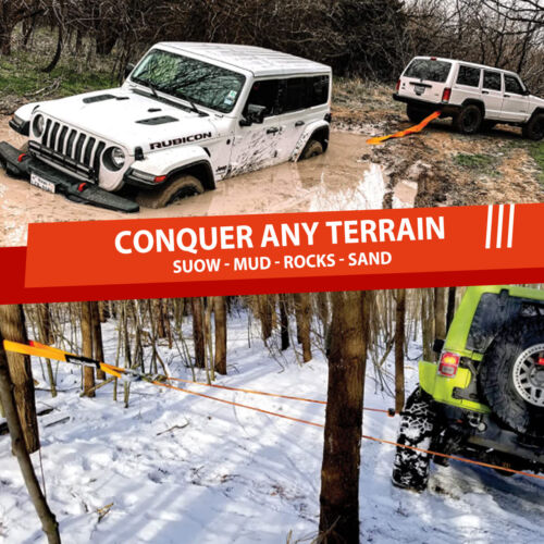 Off-Road Recovery Kit Snatch Block/Shackle/Winch Rope+Hook/Tow Strap/Tree Saver - Picture 52 of 88