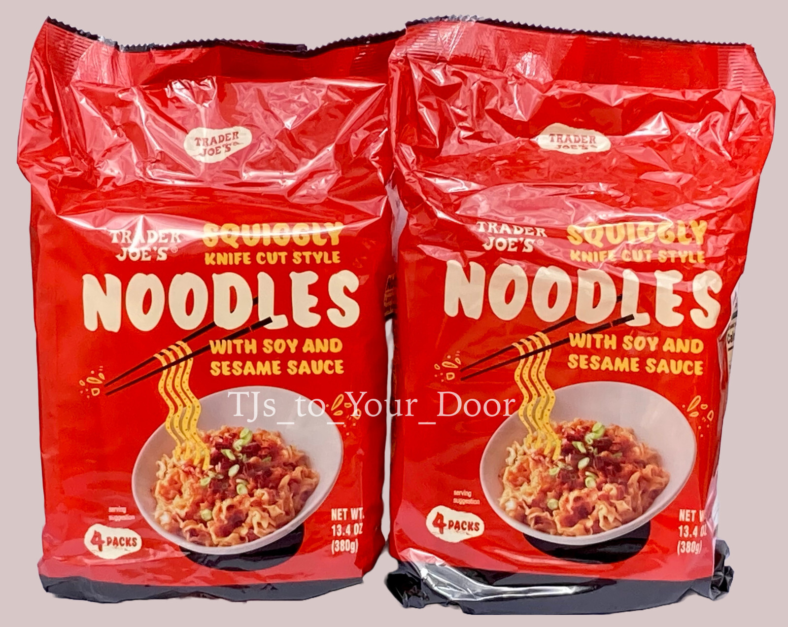 Trader Joe's SQUIGGLY Knife Cut Style Noodles with Soy & Sesame Free