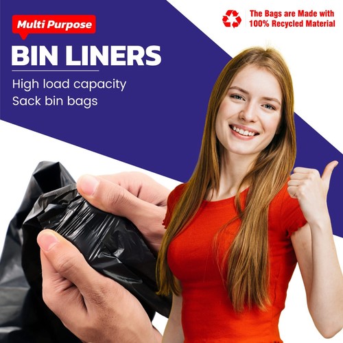 100 EXTRA STRONG BLACK HEAVY DUTY BIN LINERS BAGS REFUSE SACKS - COMMERCIAL - Picture 5 of 5