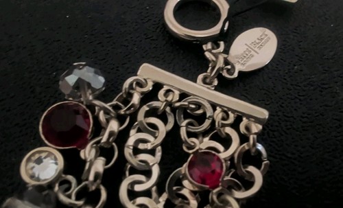 White House Schwarzmarkt Rot & Weiß Strass Silber Urlaub Kette Armband - Bild 4 von 4