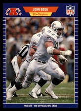 1989 Pro Set #211 John Bosa Miami Dolphins Football Card