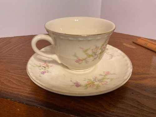 Crooksville Tasse und Untertasse Spring Blossom Floral Gold 30er Jahre Vintage - Bild 3 von 4