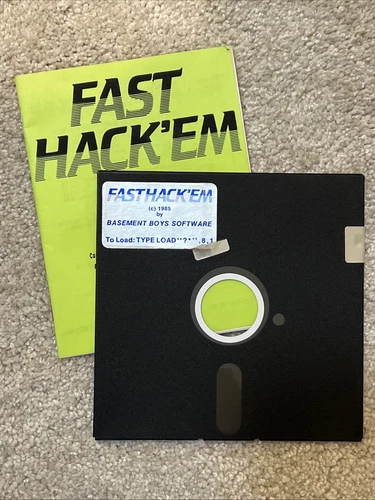 Fast Hack'em - Basement Boys software 5.25 Floppy w/ Instruction Manual (1985)