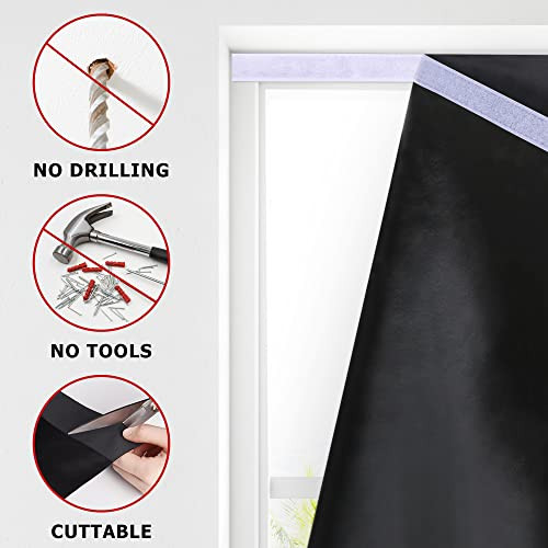 100% Blackout Roller Shades, No Tools No Drill Cordless Blinds for Windows, - Picture 4 of 7
