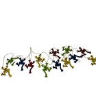 Metal Frog Colorful Garland 8 ft Garden Spotted 3" Frogs Blue Yellow Green Red