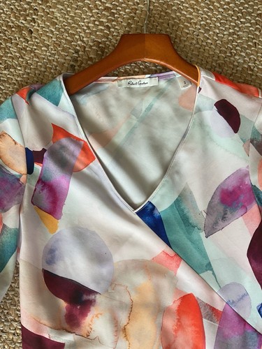 Robert Graham Olivia Dress Size 2 Abstract Paint Strokes - Picture 4 of 7