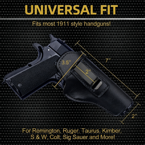 Genuine Leather Concealed Carry 1911 Gun Holster for Colt/Springfield/Sig 1911  - Picture 4 of 9