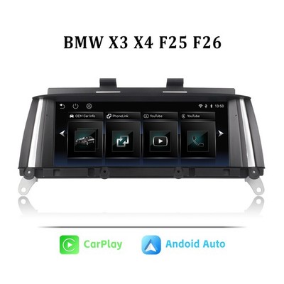 Android Auto AirPlay AHD Bildschirm für BMW X3 X4 F25 F26 2013-2016 NBT CarPlay