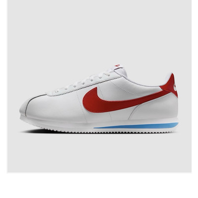 Nike Cortez White Red Blue Leather Low Top Men's Sneakers 904717-101