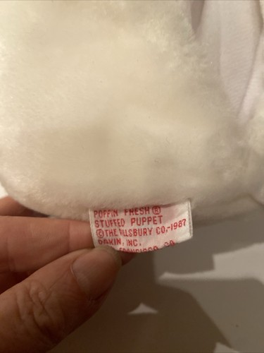 New Vtg Dakin Pillsbury Doughboy Poppin Fresh Puppet Plush 15" 1987 Stuffed Toy - Picture 6 of 7