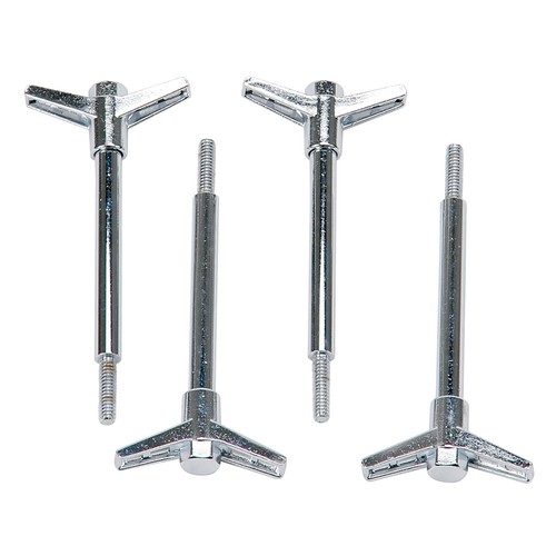 Edelbrock 4401, Set of 4 Chrome Steel 2Pc. Wing Bolts - 4.25In 4-Pack Performanc - Picture 3 of 10