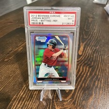 2012 Bowman Chrome #BCP145 Jordan Scott REFRACTOR  PSA 9 