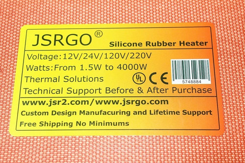 16" X 23" 400 X 580mm 1500W w Digital Controller 3M JSRGO Silicone Heater - Picture 3 of 12